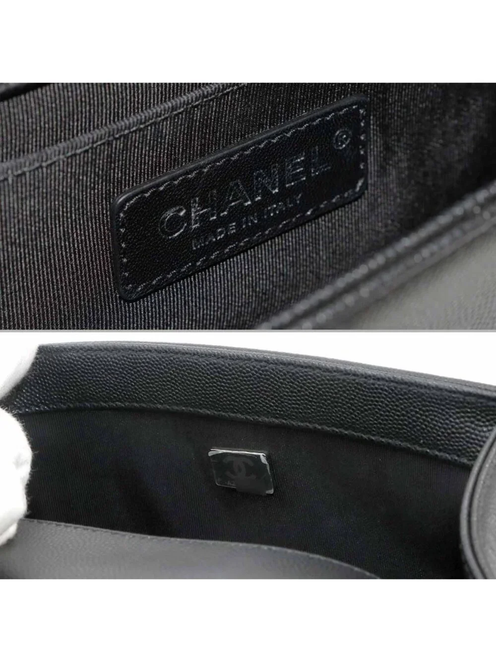 Chanel Boy Small Chain Shoulder Bag Caviar Leather Black